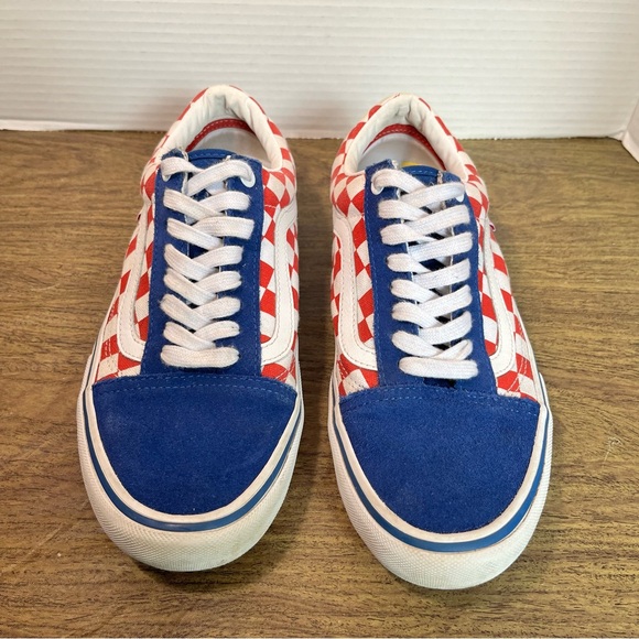 Vans Old Skool Pro Checkered Red White Blue Checkerboard Size 7.5 - Picture 4 of 12